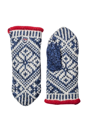 Hestra Nordic Wool mitt Medium Blue / Off White 63921-260/020 kleding accessoires online bestellen bij Kathmandu Outdoor & Travel