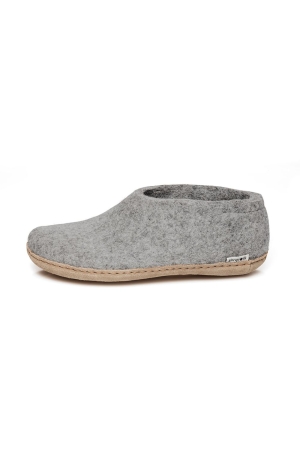 Glerups Shoe Leather Grey A-01 Grey pantoffels en huissokken online bestellen bij Kathmandu Outdoor & Travel