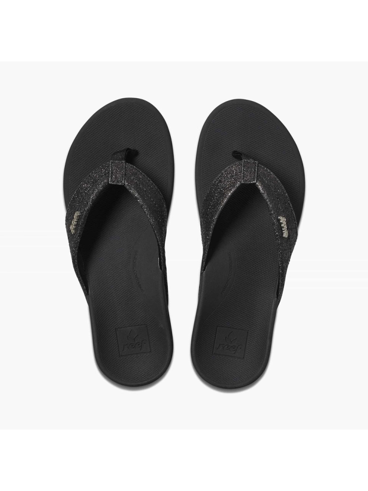 Reef Ortho-Spring Women's Black/Black Glitter RF0A3VDXBBG slippers online bestellen bij Kathmandu Outdoor & Travel