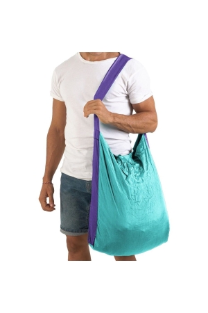 Ticket to the Moon  Eco Market Bag L Turquoise,Purple