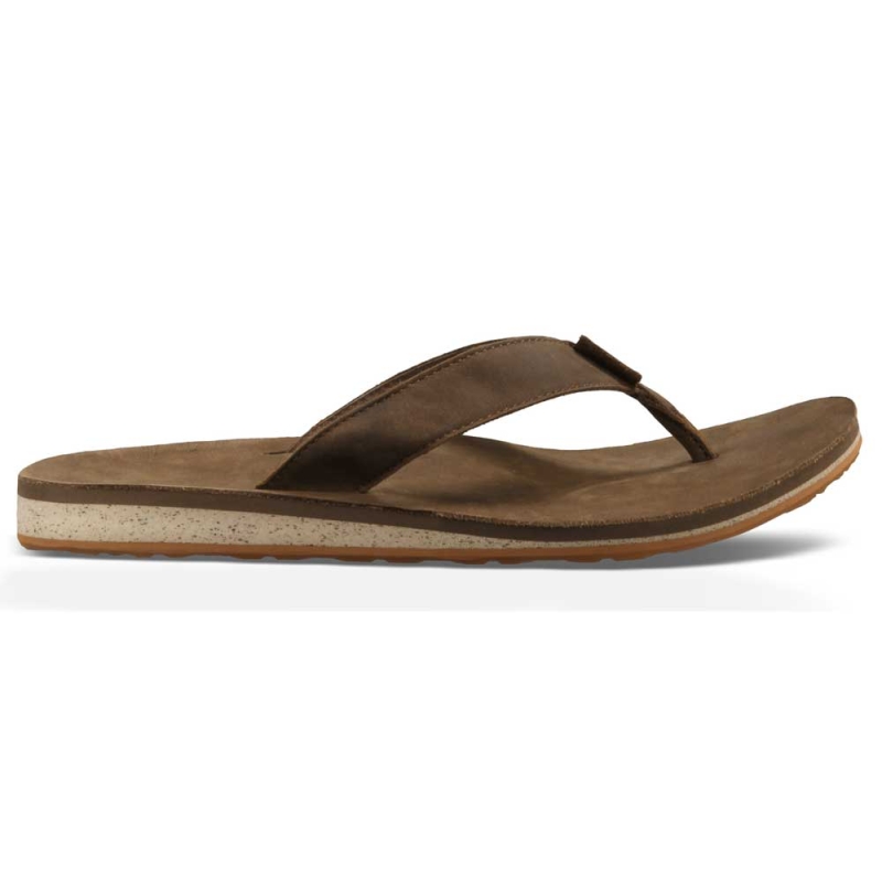 Teva Classic Flip Premium Leather Dark earth