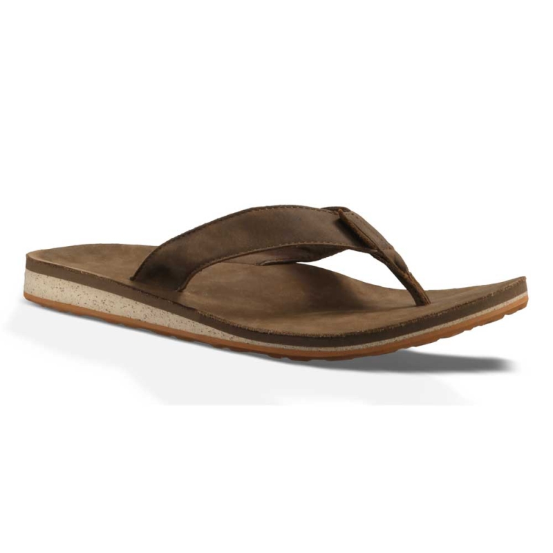 Teva Classic Flip Premium Leather Dark earth