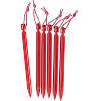 MSR Mini Groundhog Tent Stakes (6 stuks) Rood