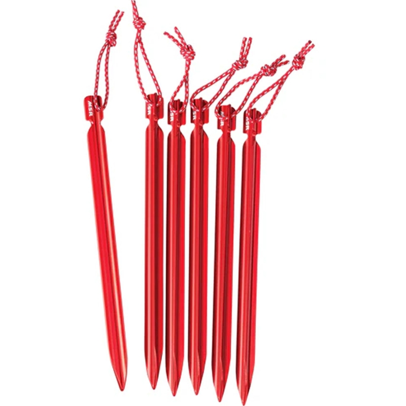 MSR Mini Groundhog Tent Stakes (6 stuks) Rood