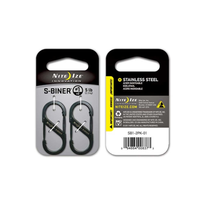Nite-Ize S-Biner Nr 1  (2 Pack) Black
