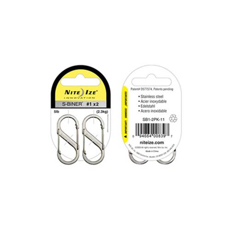 Nite-Ize S-Biner Nr 1  (2 Pack) RVS