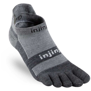 Injinji Run Lightweight No-Show wool Charcoal
