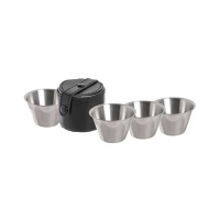 Relags Beker RVS 30ml set van 4 Silver black