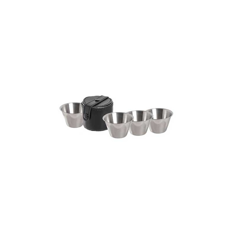 Relags Beker RVS 30ml set van 4 Silver black