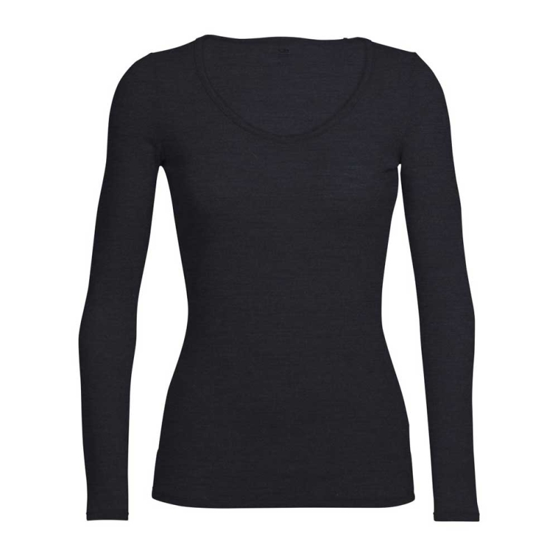 Icebreaker Siren Long Sleeve Sweetheart Women's Black