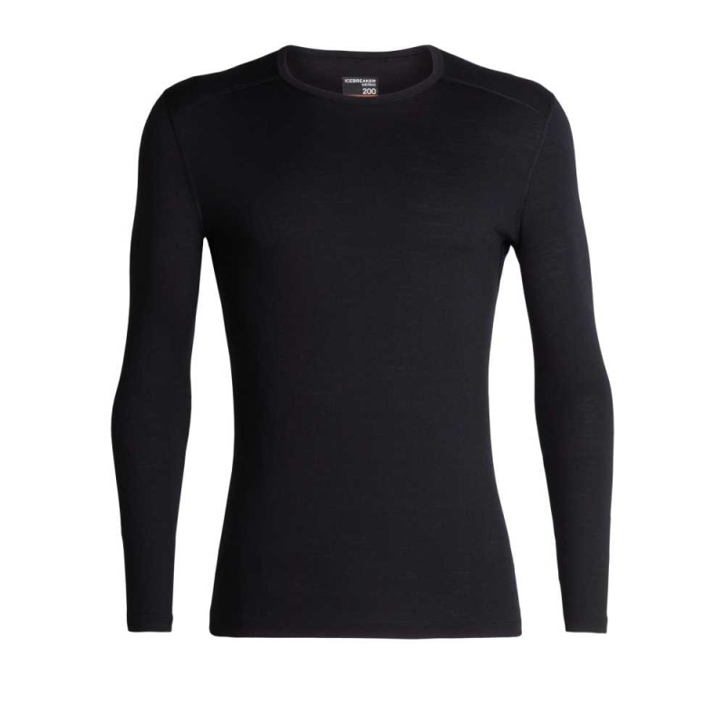 Icebreaker 200 Oasis Long Sleeve Crewe Black