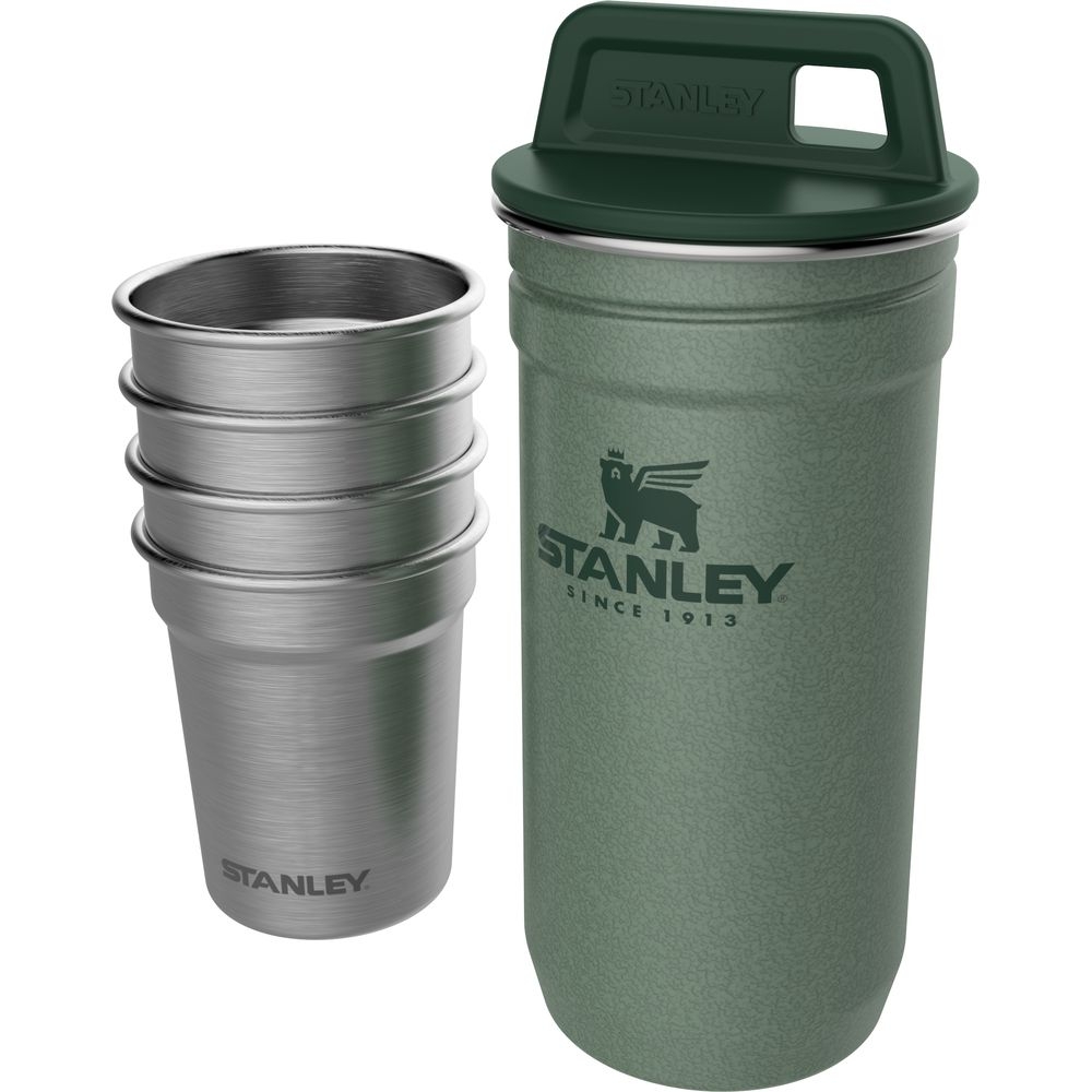Stanley Stainless Steel Shot Set Hammertone Green 10-01705-039 drinkflessen en thermosflessen online bestellen bij Kathmandu Outdoor & Travel