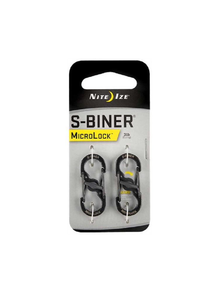 Nite-Ize S-Biner Microlock Black NI LSBM-01-2R3 gadgets en handigheden online bestellen bij Kathmandu Outdoor & Travel