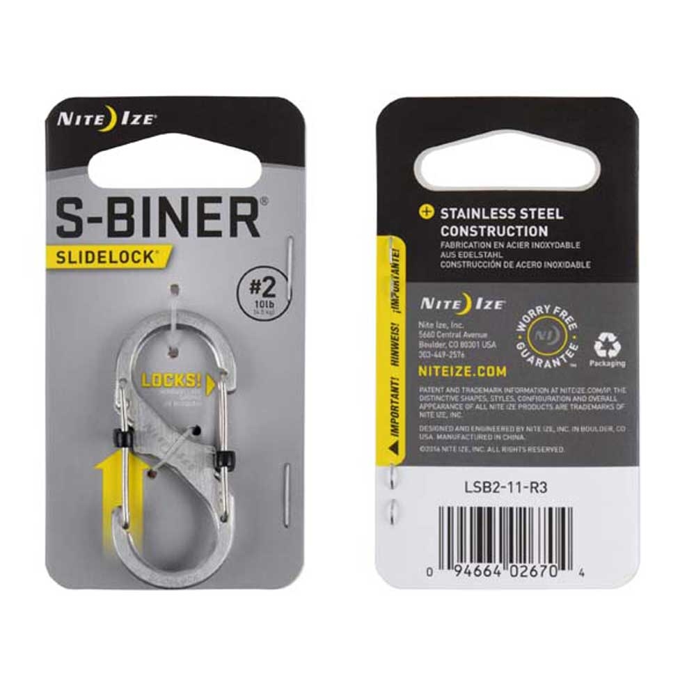 Nite-Ize S-Biner Nr 2 slidelock Zilver NI LSB2-11-R3 gadgets en handigheden online bestellen bij Kathmandu Outdoor & Travel