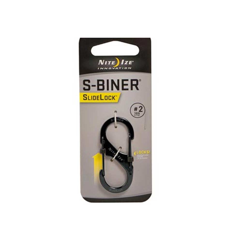 Nite-Ize S-Biner Nr 2 Slidelock Black NI LSB2-01-R3 gadgets en handigheden online bestellen bij Kathmandu Outdoor & Travel
