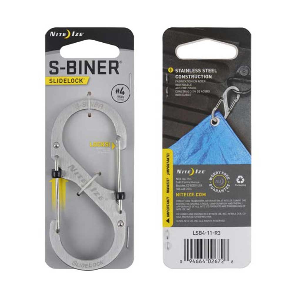 Nite-Ize S-Biner Nr 4 Slidelock Zilver NI LSB4-11-R3 gadgets en handigheden online bestellen bij Kathmandu Outdoor & Travel