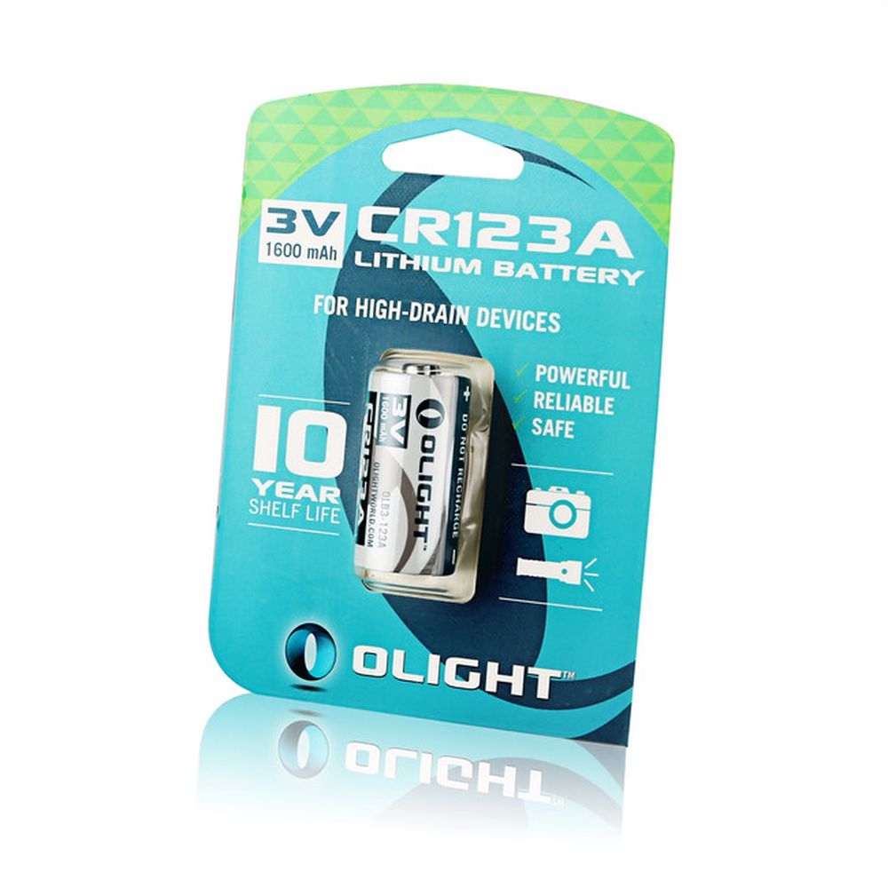 Olight Lithium-Ion CR123A 3V 1600mAh . OL CR123A energie & electronica online bestellen bij Kathmandu Outdoor & Travel