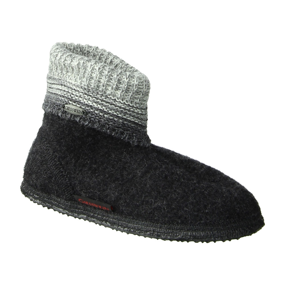 Giesswein Baumkirchen Anthrazit 68-10-49162-019 pantoffels en huissokken online bestellen bij Kathmandu Outdoor & Travel