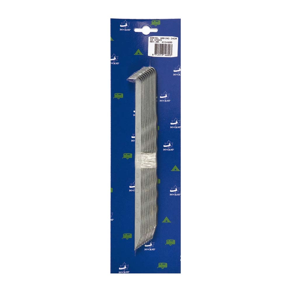 Bo-Camp Haring Gekarteld 24cm 10 stuks . 4114600 tenten online bestellen bij Kathmandu Outdoor & Travel