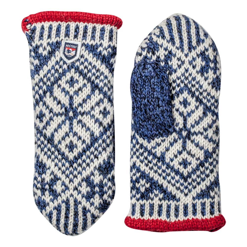 Hestra Nordic Wool mitt Medium Blue / Off White 63921-260/020 kleding accessoires online bestellen bij Kathmandu Outdoor & Travel