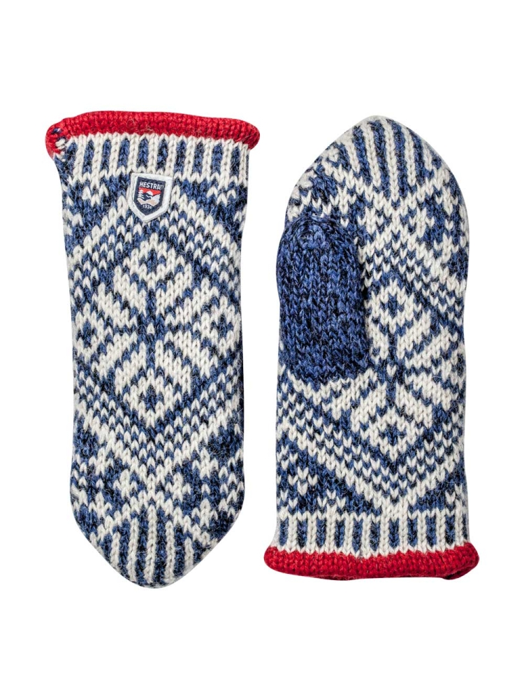 Hestra Nordic Wool mitt Medium Blue / Off White 63921-260/020 kleding accessoires online bestellen bij Kathmandu Outdoor & Travel
