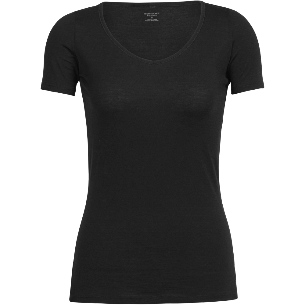Icebreaker Siren Short Sleeve Sweetheart Women's Black IB103062-0011 onderkleding/thermokleding online bestellen bij Kathmandu Outdoor & Travel