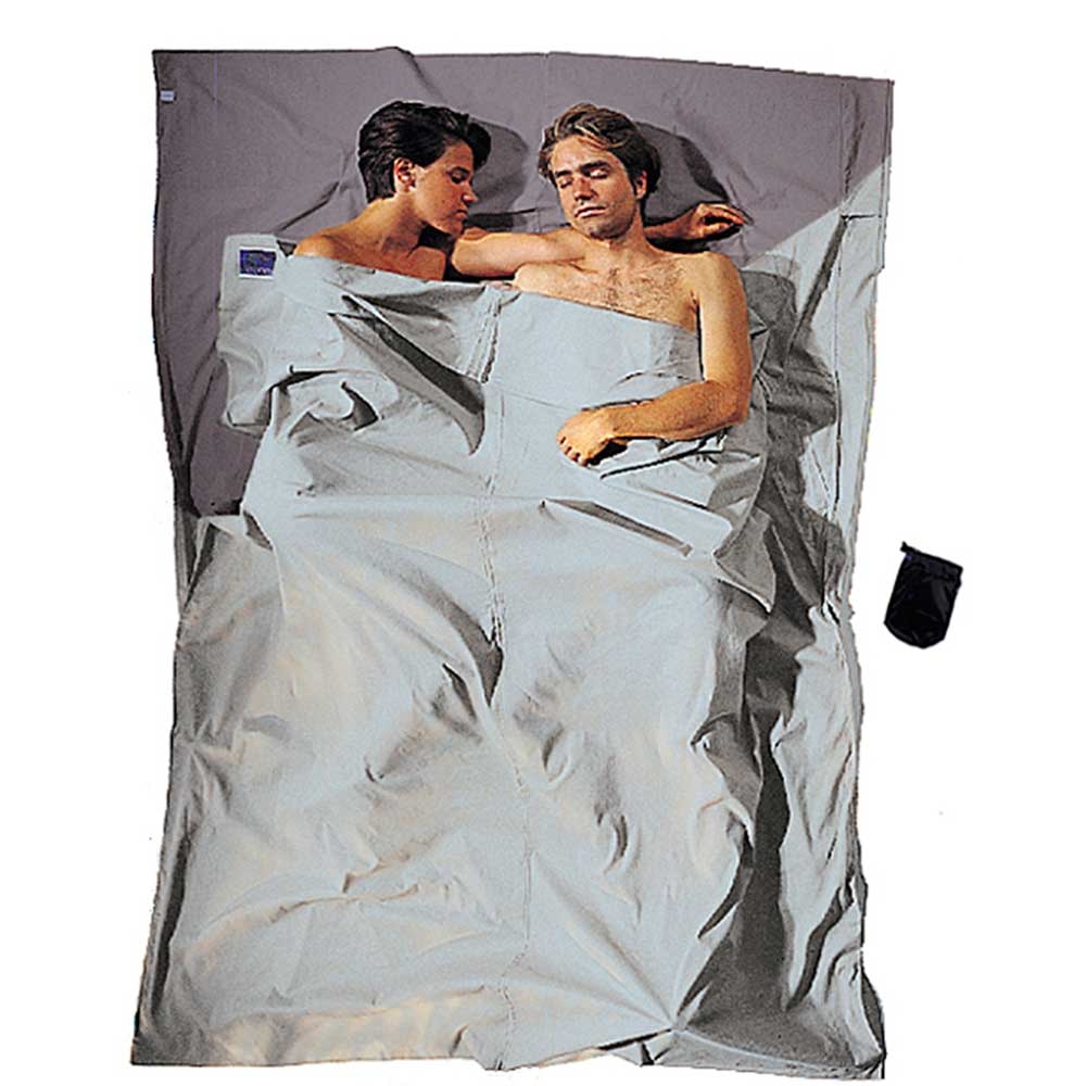 Cocoon TravelSheet Double Cotton Elaphant Grey/Cactus Blue CCD44/14 lakenzakken en liners online bestellen bij Kathmandu Outdoor & Travel