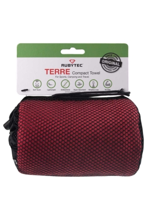 Rubytec Terre Compact Towel X-Large RED RU10820X toiletartikelen online bestellen bij Kathmandu Outdoor & Travel