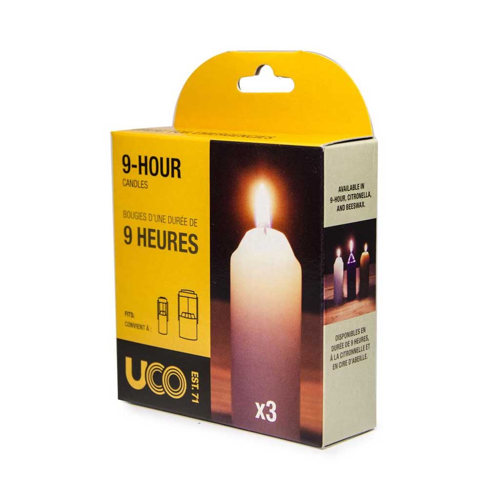 Uco 9 Hour Candle 3st White UC L-CAN3PK gadgets en handigheden online bestellen bij Kathmandu Outdoor & Travel