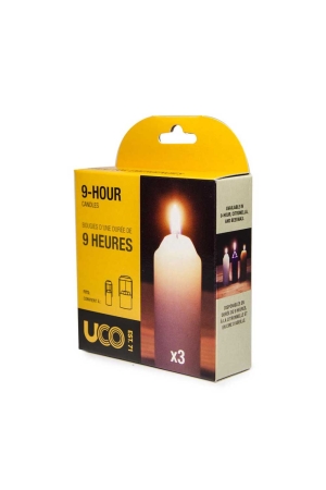 Uco 9 Hour Candle 3st White UC L-CAN3PK gadgets en handigheden online bestellen bij Kathmandu Outdoor & Travel
