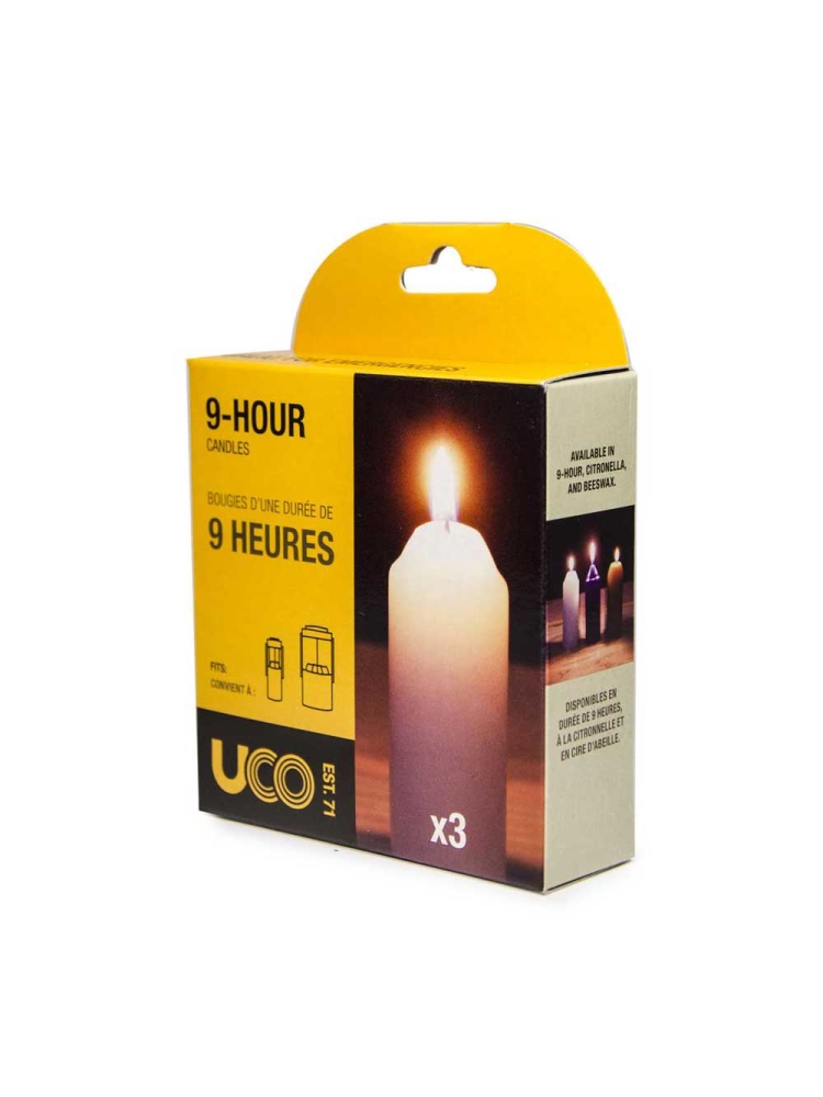 Uco 9 Hour Candle 3st White UC L-CAN3PK gadgets en handigheden online bestellen bij Kathmandu Outdoor & Travel