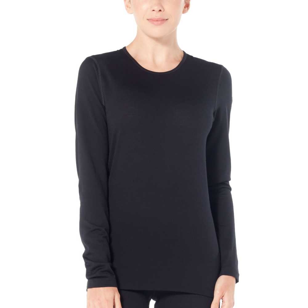 Icebreaker 200 Oasis Long Sleeve Crewe Women's Black 104375-0011 onderkleding/thermokleding online bestellen bij Kathmandu Outdoor & Travel