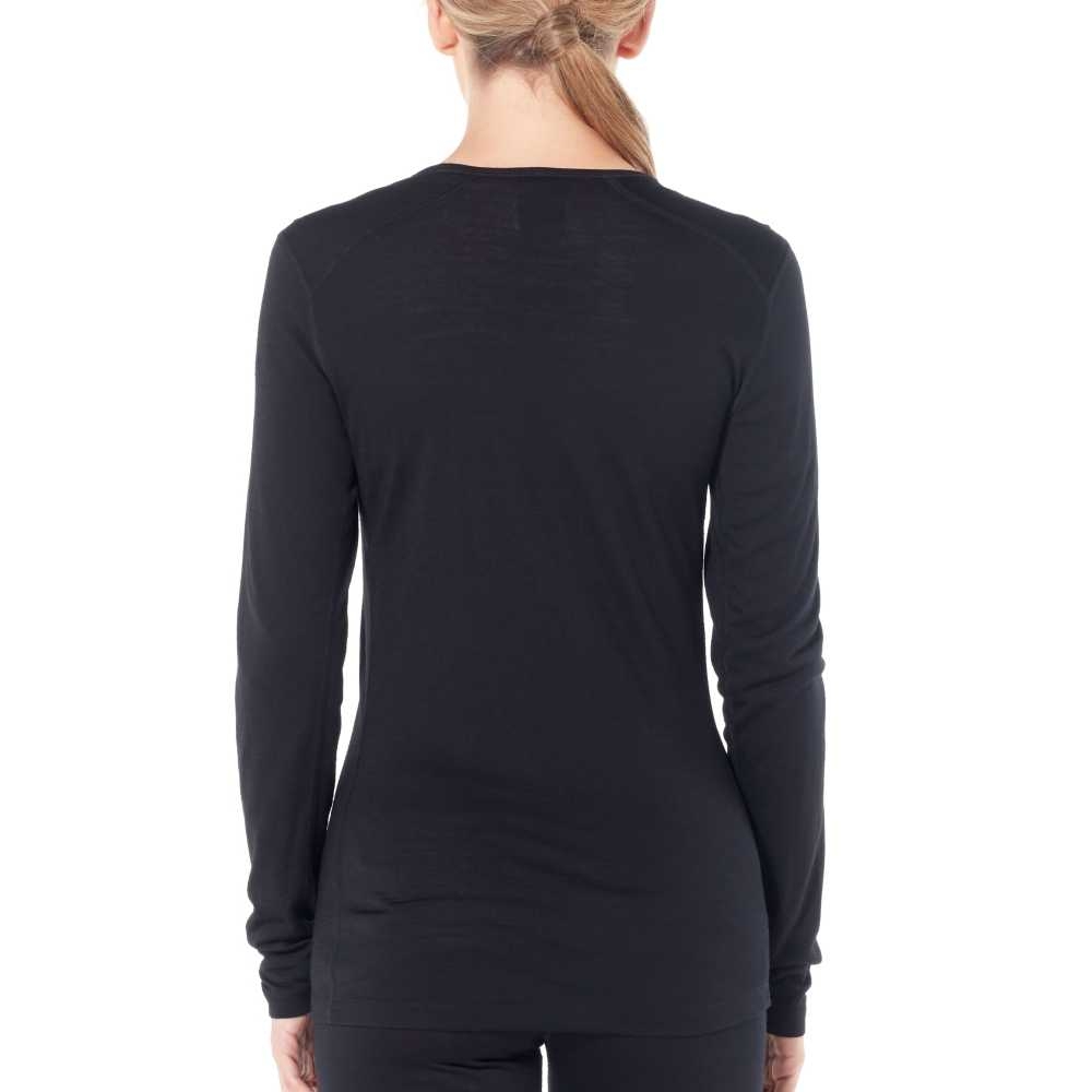 Icebreaker 200 Oasis Long Sleeve Scoop Women's Black 104378-0011 onderkleding/thermokleding online bestellen bij Kathmandu Outdoor & Travel