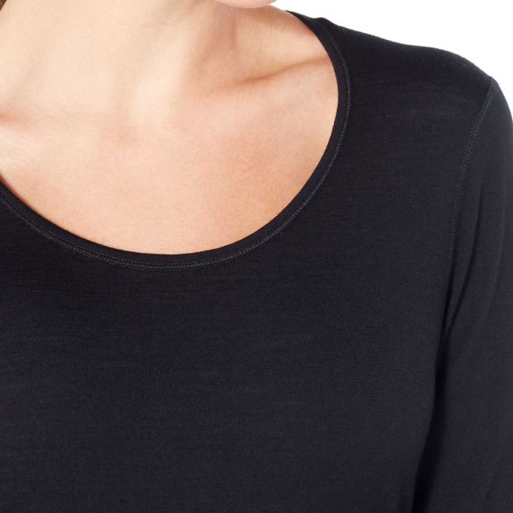 Icebreaker 200 Oasis Long Sleeve Scoop Women's Black 104378-0011 onderkleding/thermokleding online bestellen bij Kathmandu Outdoor & Travel