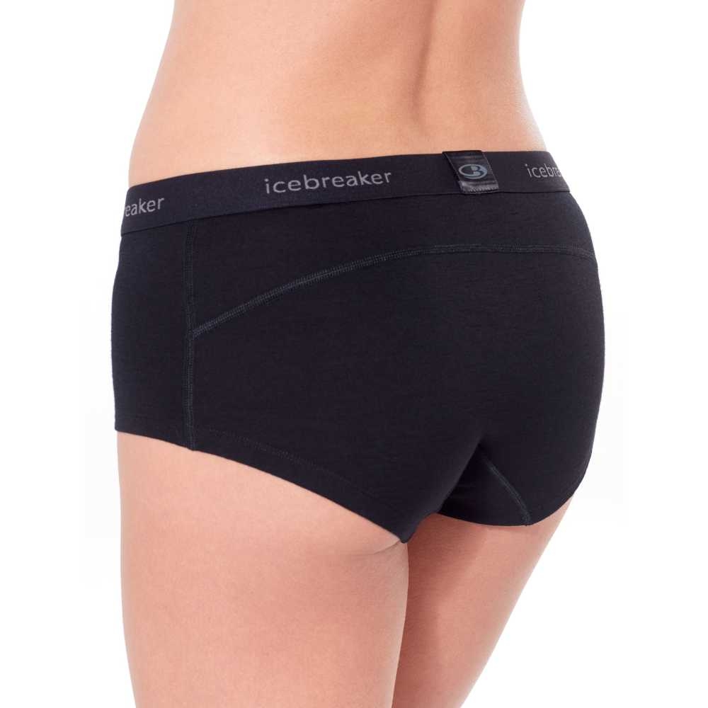 Icebreaker 200 Oasis Boy Shorts Women's Black IB104467-0011 onderkleding/thermokleding online bestellen bij Kathmandu Outdoor & Travel