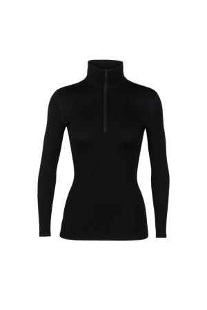 Icebreaker 260 Tech Long Sleeve Half Zip Women's Black* 104390-0011 onderkleding/thermokleding online bestellen bij Kathmandu Outdoor & Travel