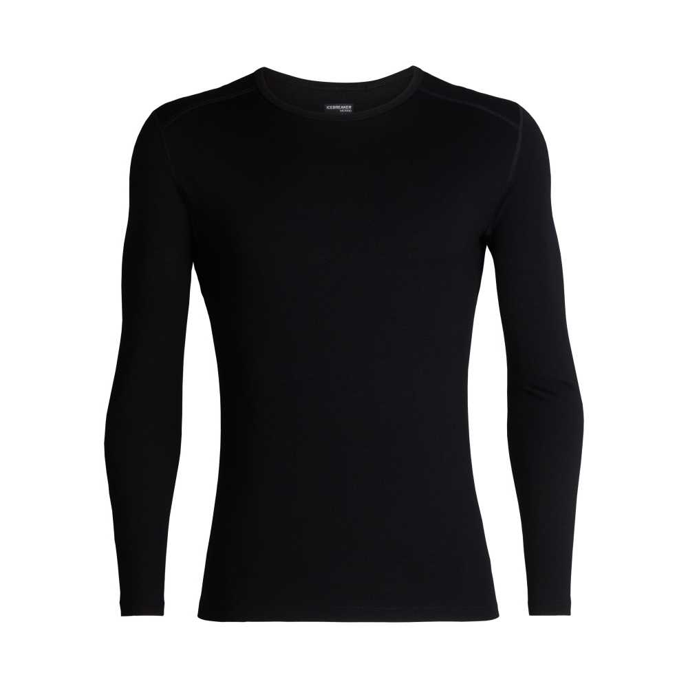 Icebreaker 260 Tech Long Sleeve Crewe Black 104371-0011 onderkleding/thermokleding online bestellen bij Kathmandu Outdoor & Travel