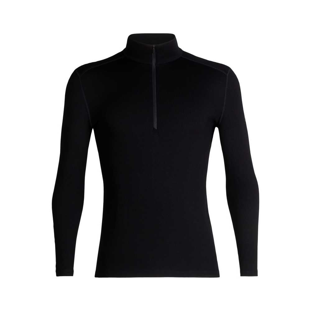 Icebreaker 260 Tech Long Sleeve Half Zip Black 104372-0011 onderkleding/thermokleding online bestellen bij Kathmandu Outdoor & Travel