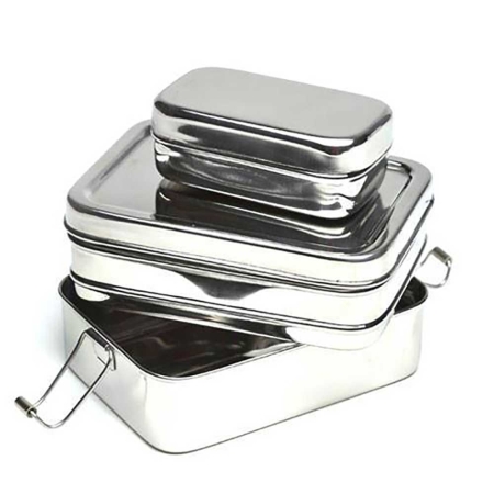 Eco Lunch Box  Three-in-one Classic RVS 