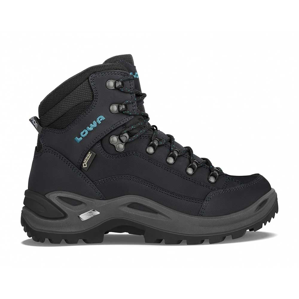 Lowa Renegade GTX Mid Smal Women's Asphalt/Turqoise 320943-9368 wandelschoenen dames online bestellen bij Kathmandu Outdoor & Travel
