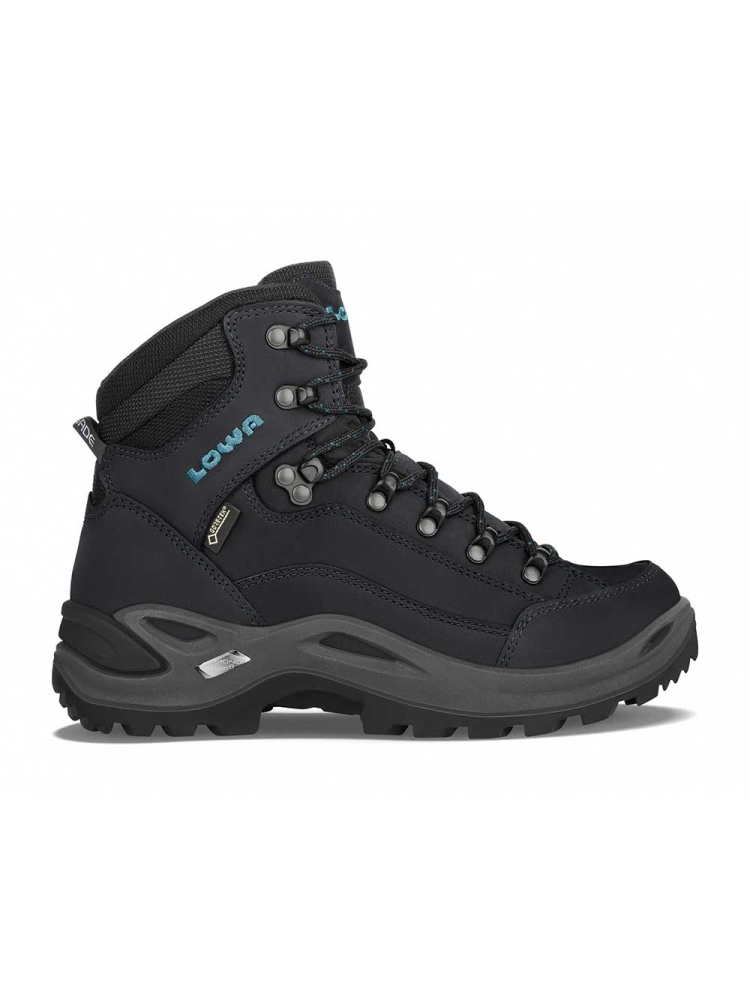 Lowa Renegade GTX Mid Smal Women's Asphalt/Turqoise 320943-9368 wandelschoenen dames online bestellen bij Kathmandu Outdoor & Travel