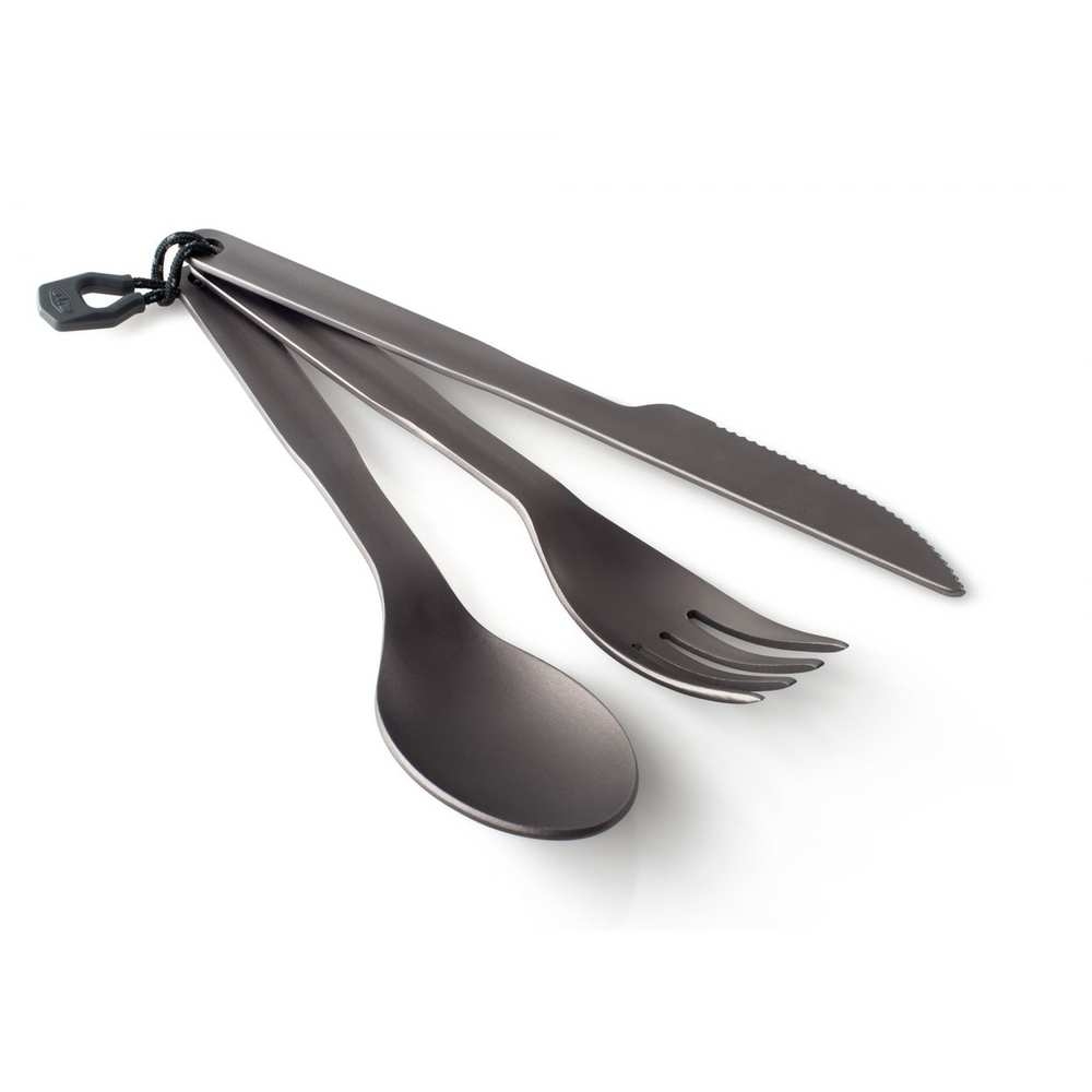 Gsi Halulite 3 Piece Cutlery Set Grey GS50014 koken online bestellen bij Kathmandu Outdoor & Travel