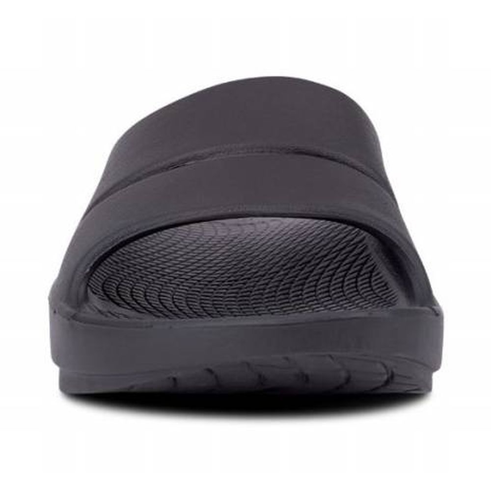 Oofos OOahh Slide Black 1100-BLCK slippers online bestellen bij Kathmandu Outdoor & Travel