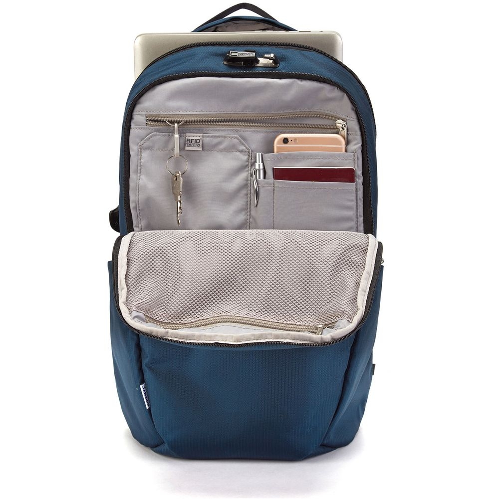 Pacsafe Vibe Anti-Theft Backpack (Econyl) 25L Ocean 40100641 dagrugzakken online bestellen bij Kathmandu Outdoor & Travel