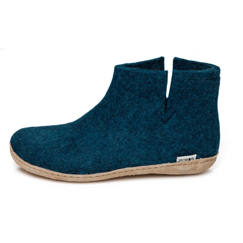 Glerups Boot Leather  Petrol