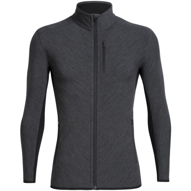 Icebreaker Descender Long Sleeve Zip Jet hthr/Black