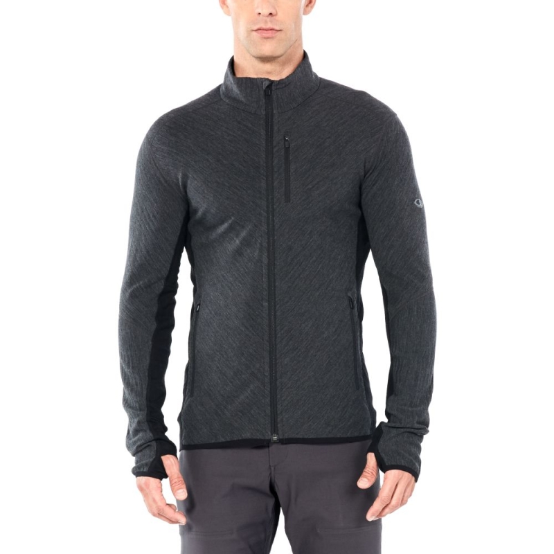 Icebreaker Descender Long Sleeve Zip Jet hthr/Black