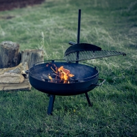 Barebones Cowboy Firepit Grill Small Black