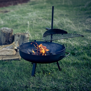 Barebones Cowboy Firepit Grill Small Black