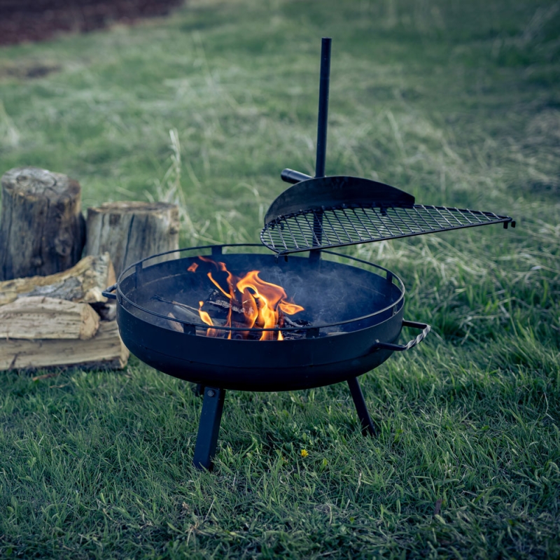 Barebones Cowboy Firepit Grill Small Black